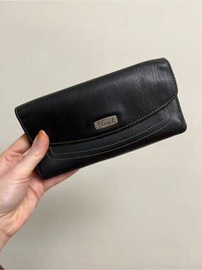 Fossil Black Leather Clutch Wallet